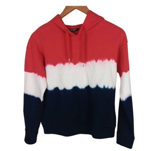 Lauren Ralph Lauren red white blue tie dye Ombre hoodie SZ XS LRL Logo